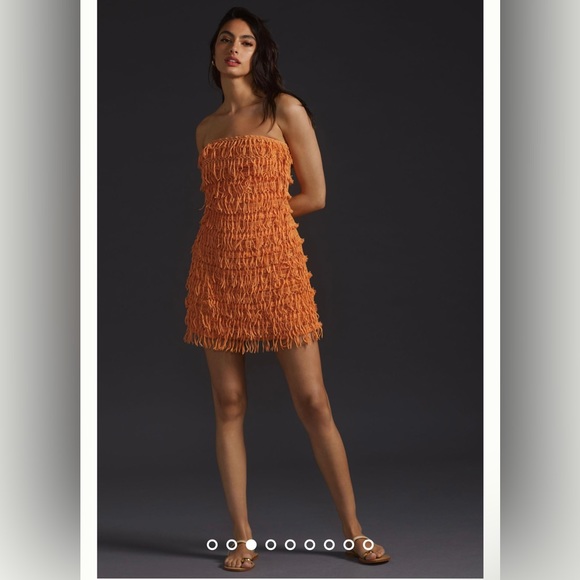 COPY - Anthropologie Let Me Be Fringed Tube Mini Dress - Picture 1 of 10